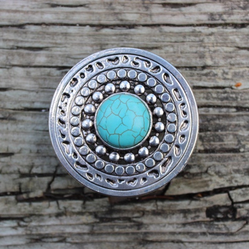 Large Drawer Knob With Resin Filled With Gold And Turquoise Flakes