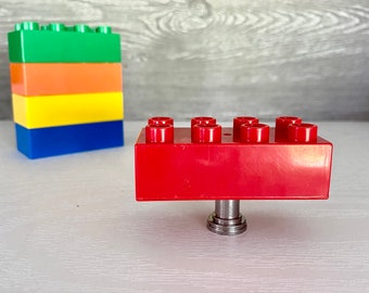Brick Cabinet Knob  - Fun Drawer Knobs for dresser - Colorful Dresser Hardware Kids room decor