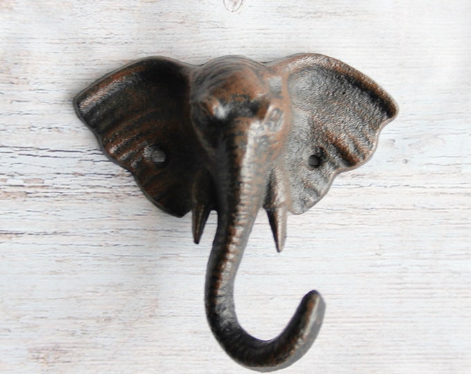 Cast Iron Elephant Wall Hook Zoo Animal Towel Hooks Elephant Coat Hook