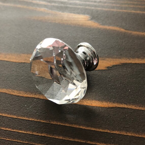 Small Clear Crystal Drawer Knobs Glass Crystal Drawer Knobs Etsy