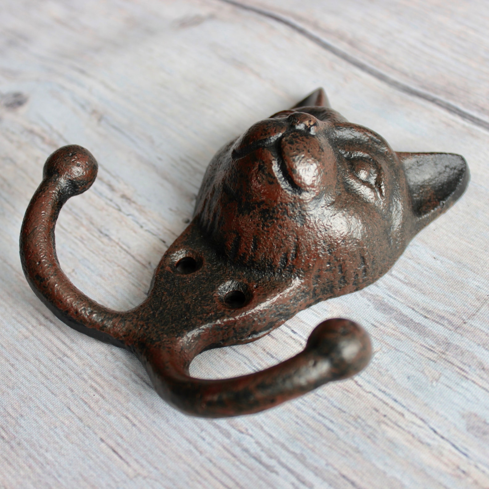 Cast Iron Cat Wall Hook Cat Head Double Coat Hook Towel Etsy