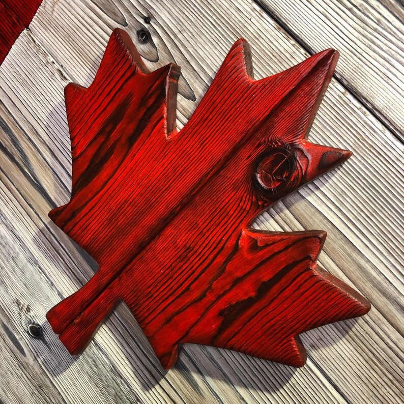 Rustic Wood Canadian Flag 20' x 30 Burnt Cedar Etsy