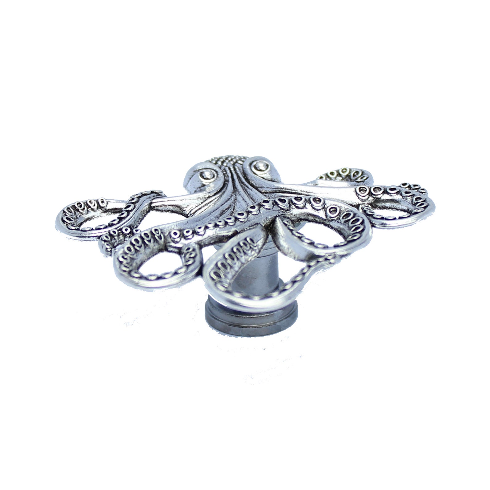Octopus Knobs in Silver Octopus Drawer Knob for Beach Etsy