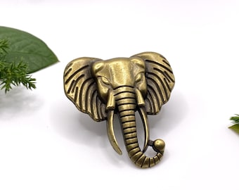 Safari Drawer knobs Elephant Brass - Cabinet Hardware for Nursery - Dresser pull - Gift Elephant Lover
