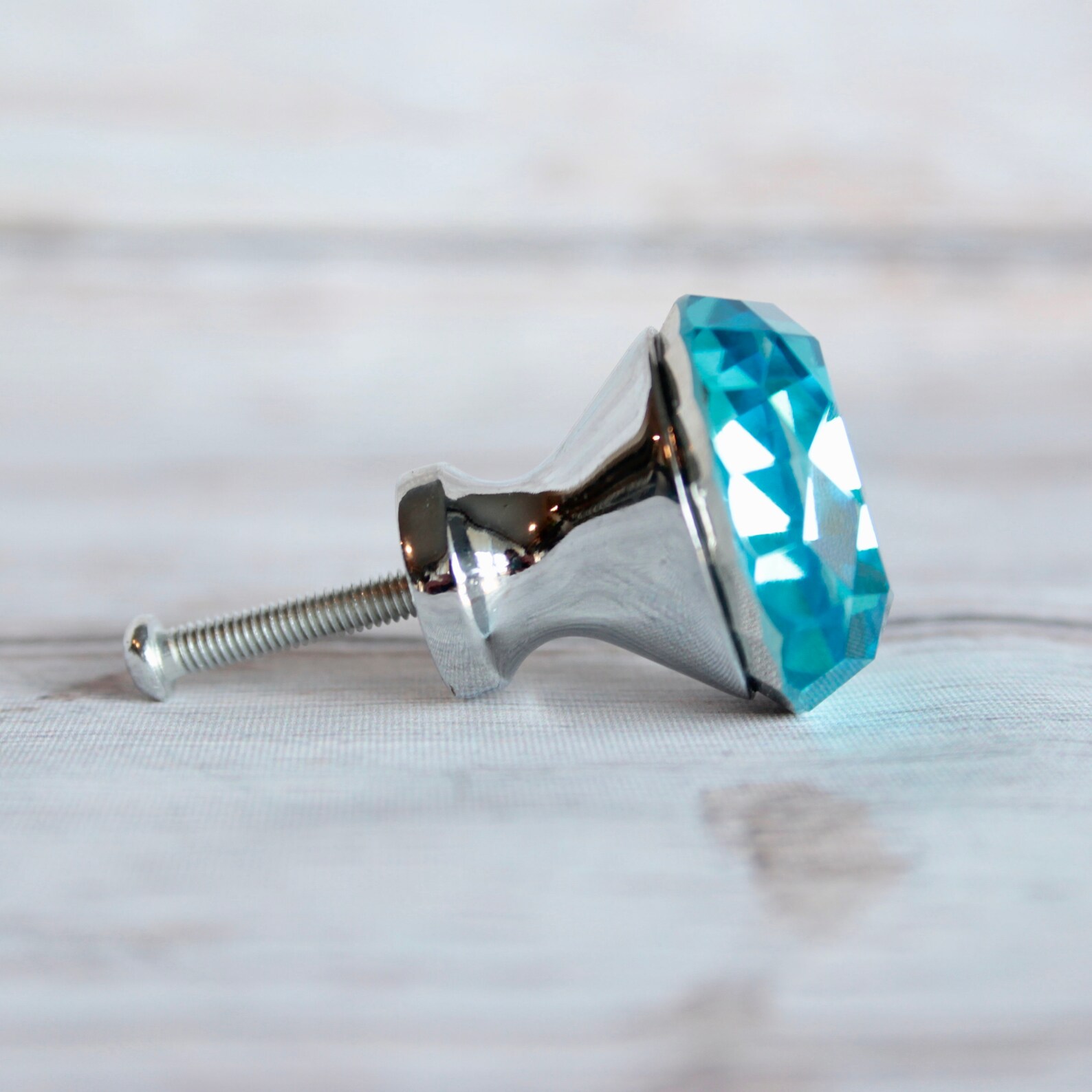 Turquoise Glass Drawer Knobs Crystal Knobs in Blue Etsy