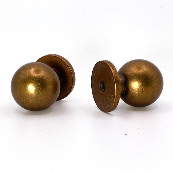 vintage gold dresser knobs MARSTREE Vintage Style Round Drawer Knobs Dresser Cabinet Cupboard Wardrobe Pull Handles Door Knobs for DIY with Screws, Pack of 6, Golden Antique Brass