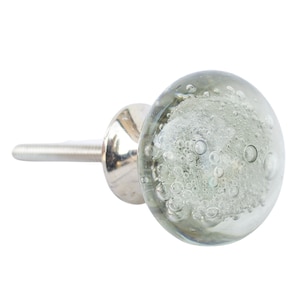 Glass Bubble Knob in Grey - Cabinet Knobs - Coastal Decor Dresser Hardware