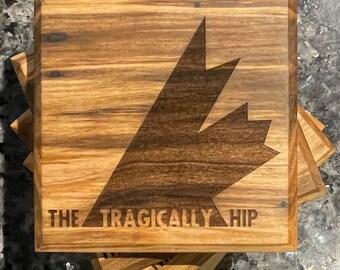 The Tragically HIP Coasters Set of 4 - Wooden Coasters HIP - Licensed - Gift HIP fan
