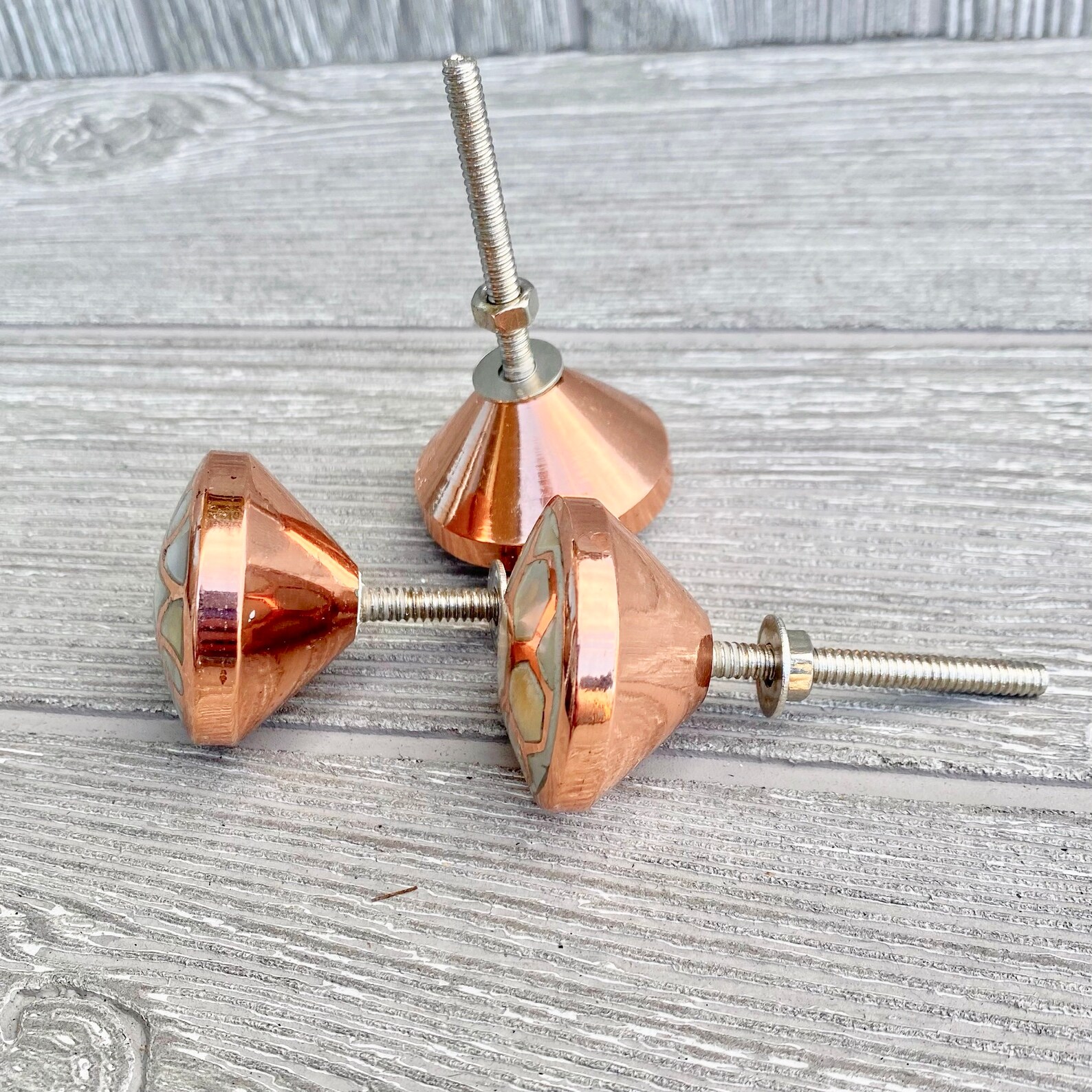 Rose Gold Pearl Drawer Knobs Mother of Pearl Knob Etsy
