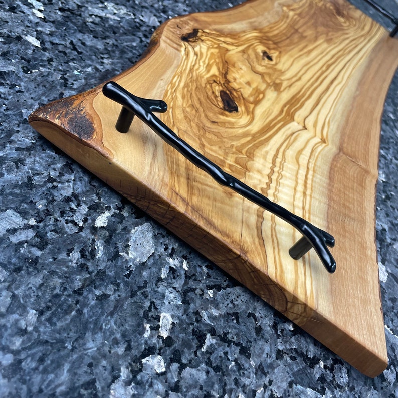 Olive Wood Charcuterie Board Serving Board With Handles Etsy