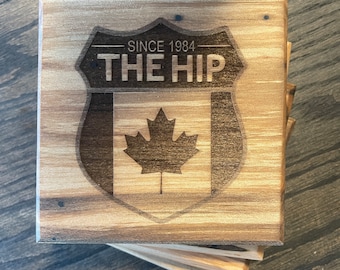 Coasters The Tragically HIP Set of 4 - Wooden Coasters HIP - Licensed - Wine Coasters - Gift HIP fan