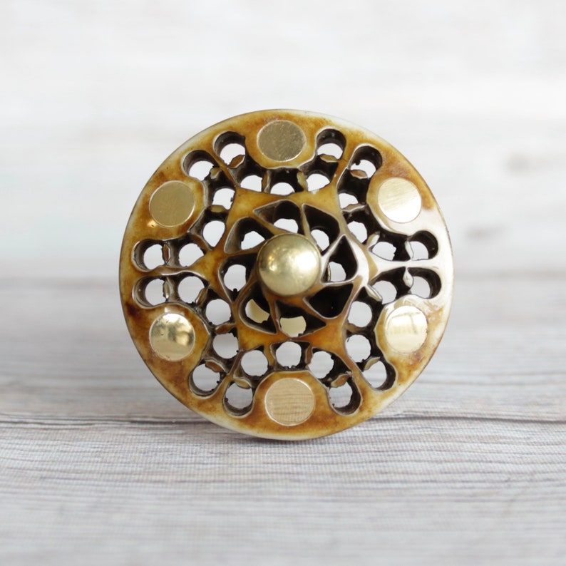 Resin Drawer Knobs With Brass Dots Carved Knobs With Etsy