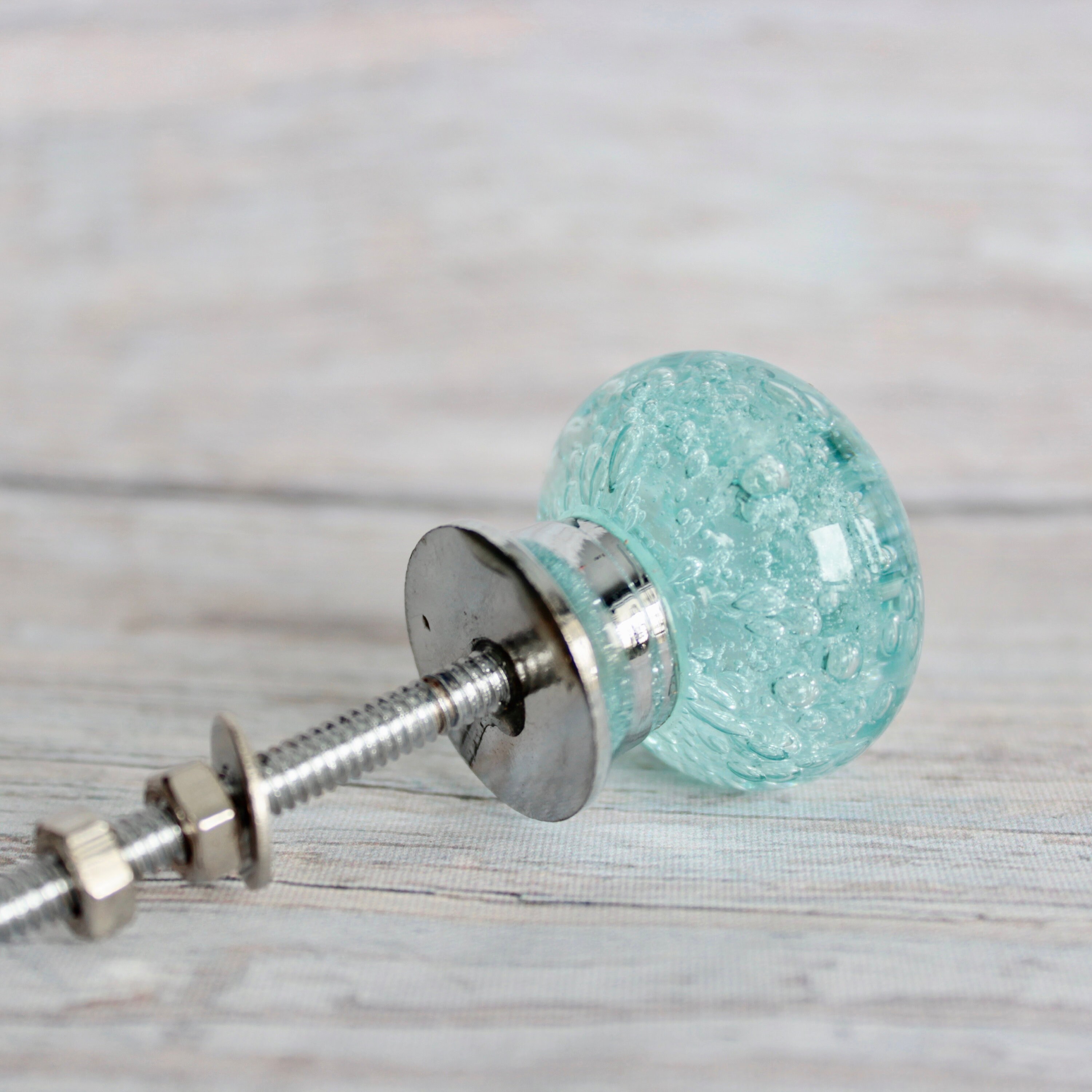 Glass Drawer Knobs With Bubbles in Light Blue Glass Knobs Etsy Canada