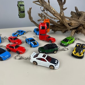 Toy Car Key Chains - Die Cast 1:64 Scale Car Key Chain - Gift Car Lover - Hot Wheels Car