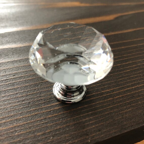 Small Clear Crystal Drawer Knobs Glass Crystal Drawer Knobs Etsy