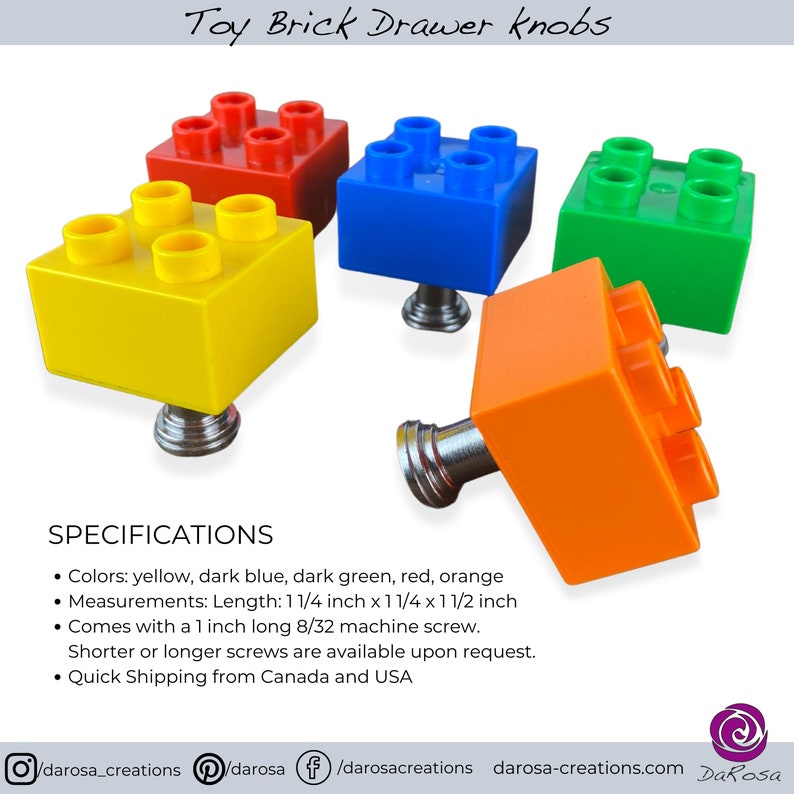 Kids Drawer Knob made with Toy Brick Duplo cabinet Knobs for dresser Colorful Cabinet Hardware Kids room decor image 3