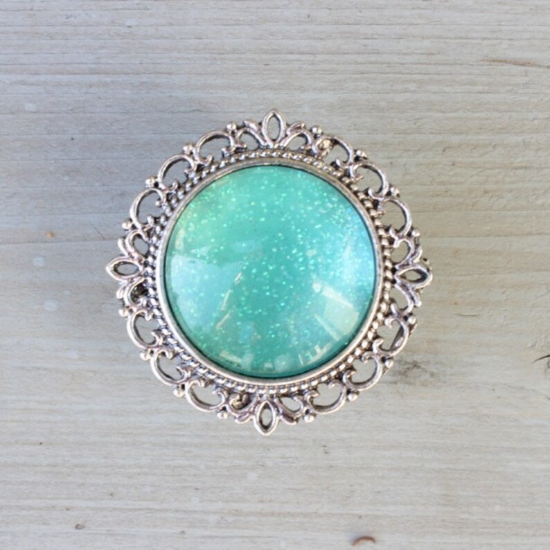 Glitter Cabinet Knobs In Turquoise Glitter Turquoise Drawer Etsy