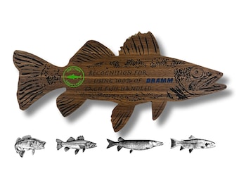 Custom Fishing Award  Personalized Fishing Trophy  Tournaments Plague Gift for Fisherman Cottage Decor