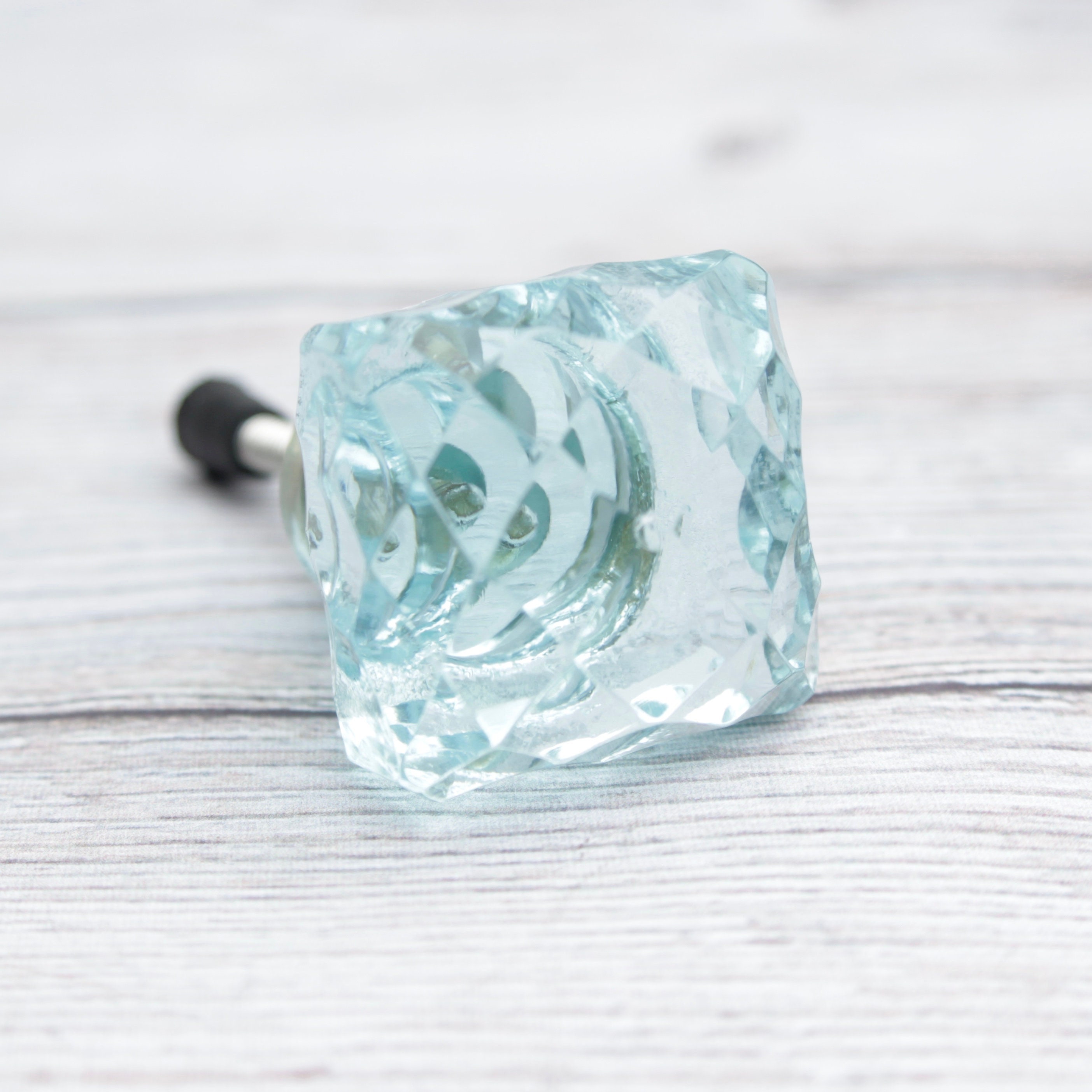 Aqua Glass Knobs Square Glass Knobs for Coastal Etsy
