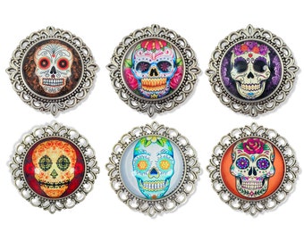 Sugar Skull Drawer Knobs Day of the Dead Cabinet Knobs - Cinco de Mayo Decor Mexican Art Skulls