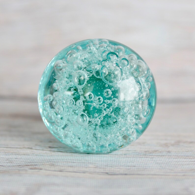 Glass Drawer Knobs With Bubbles in Light Blue Glass Knobs Etsy Canada