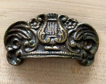 Cup Pull Antique Brass Crown Bin Pull Regal Elegance for Your Vintage Furniture