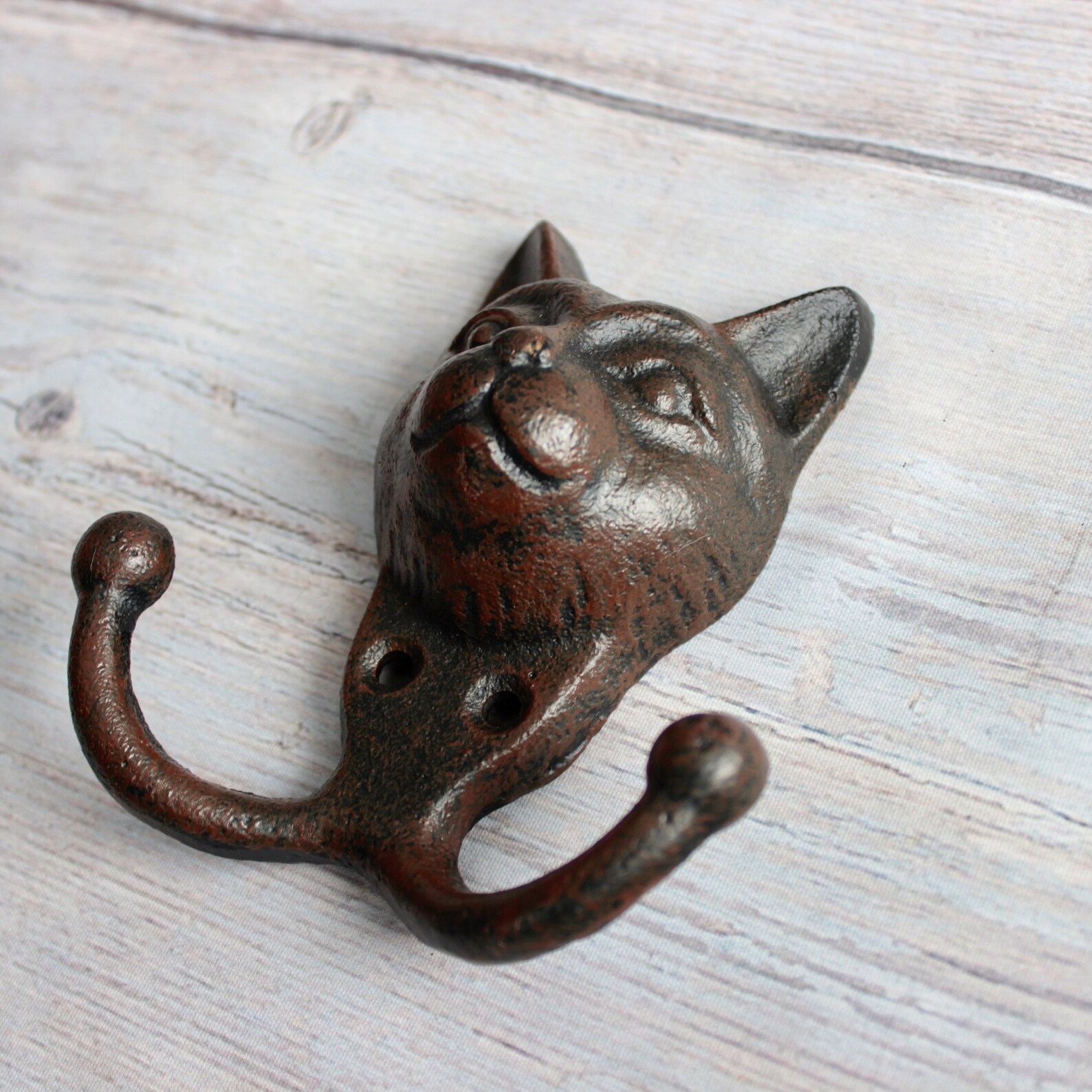 Cast Iron Cat Wall Hook Cat Head Double Coat Hook Towel Etsy