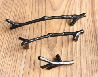 Black Branch Drawer Knobs and Pulls - Branch Cabinet Knobs and Pulls - Rustic Home Decor - Branch Drawer Pulls - Twig Pulls