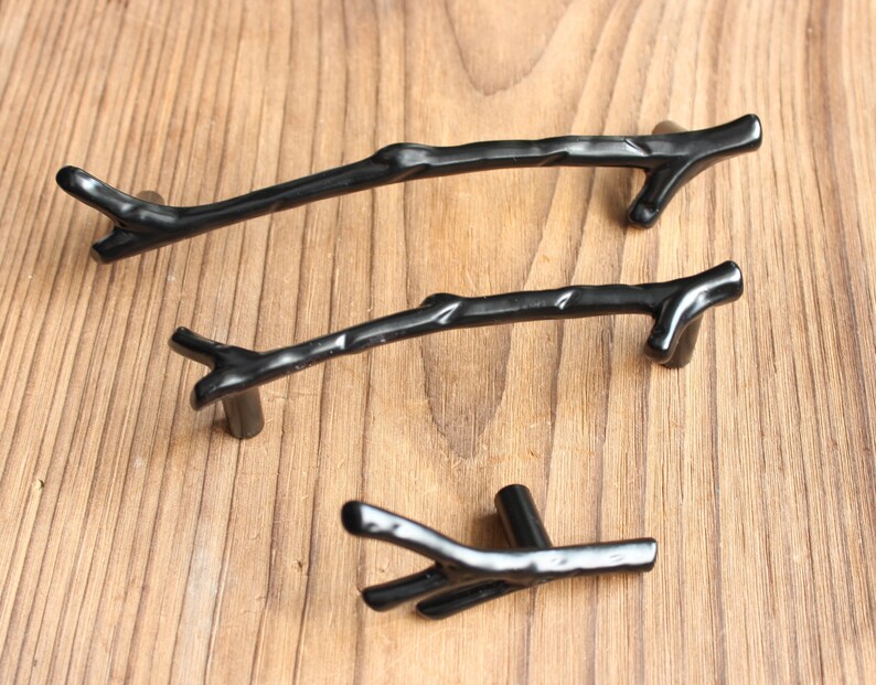 Black Branch Drawer Knobs And Pulls Branch Cabinet Knobs And Etsy
