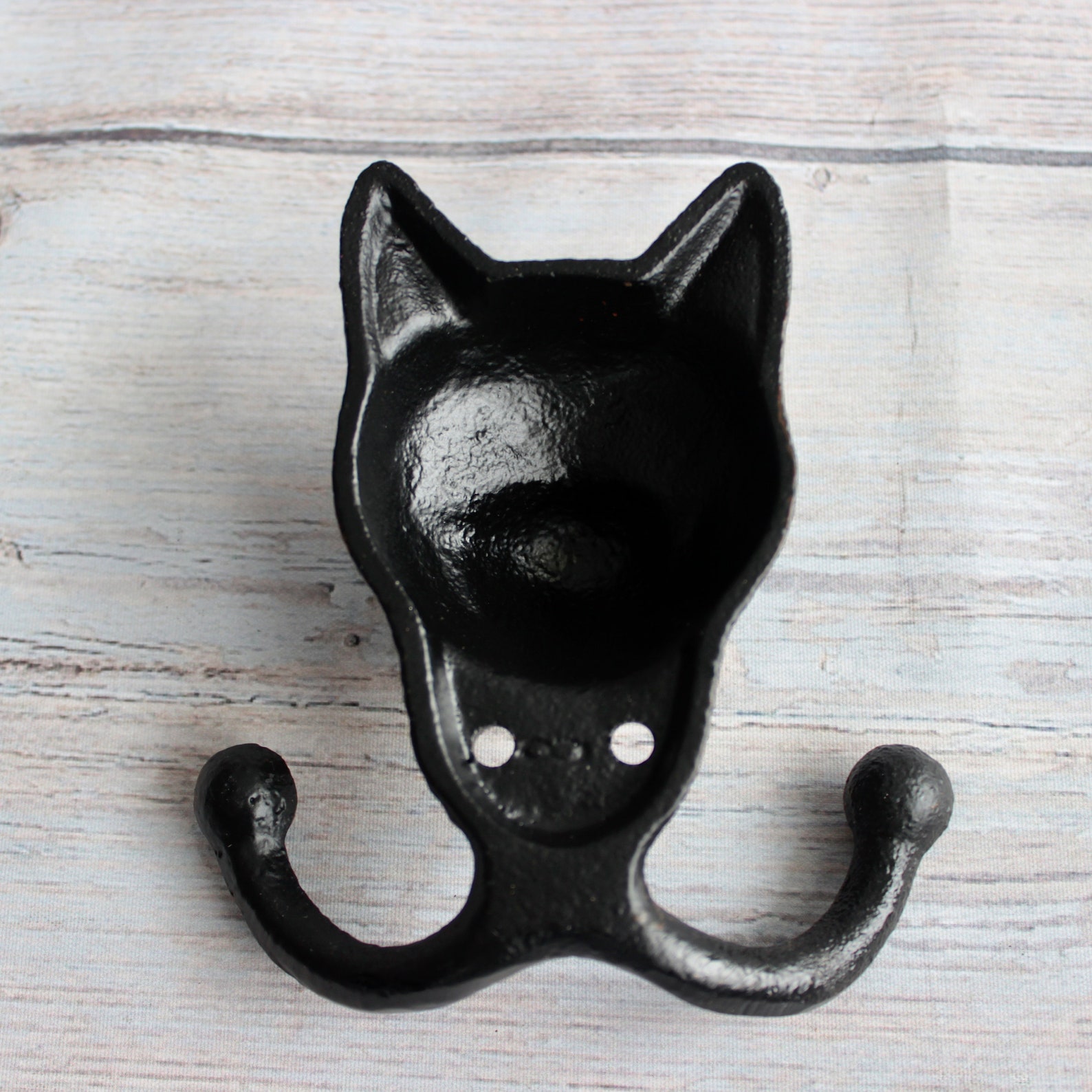 Cast Iron Cat Wall Hook Cat Head Double Coat Hook Towel Etsy