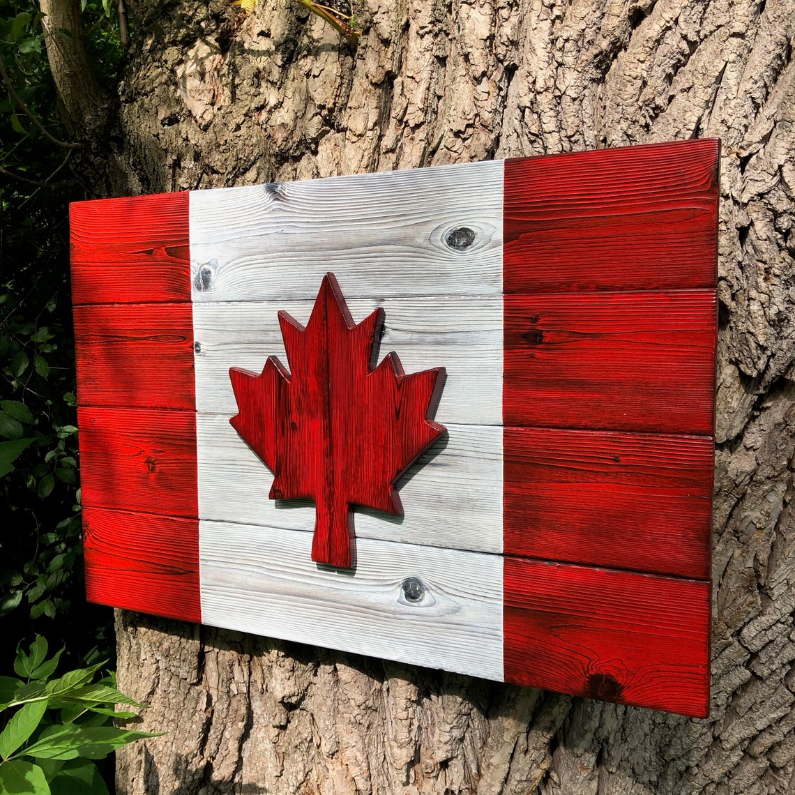 Rustic Wood Canadian Flag 20' X 30 Burnt Cedar Etsy