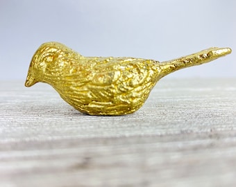 Bouton de tiroir doré Bird
