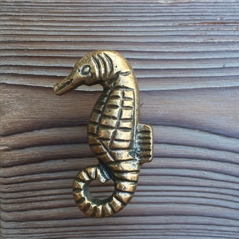 Brass Seahorse Drawer Knobs Seahorse Cabinet Knobs Rtg34 Etsy