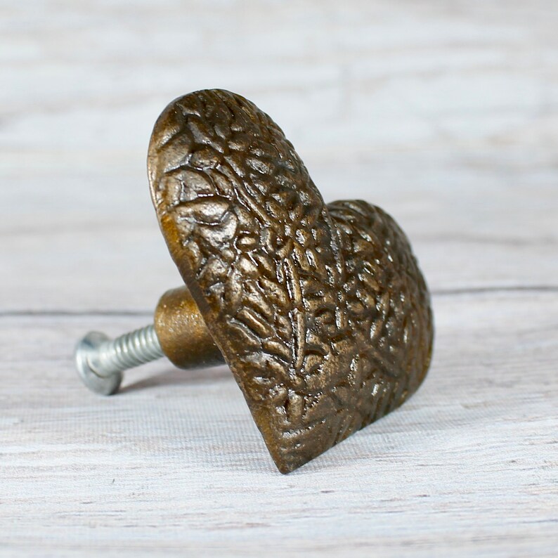 Heart Drawer Knobs in Antique Brass Heartshaped Knob Etsy