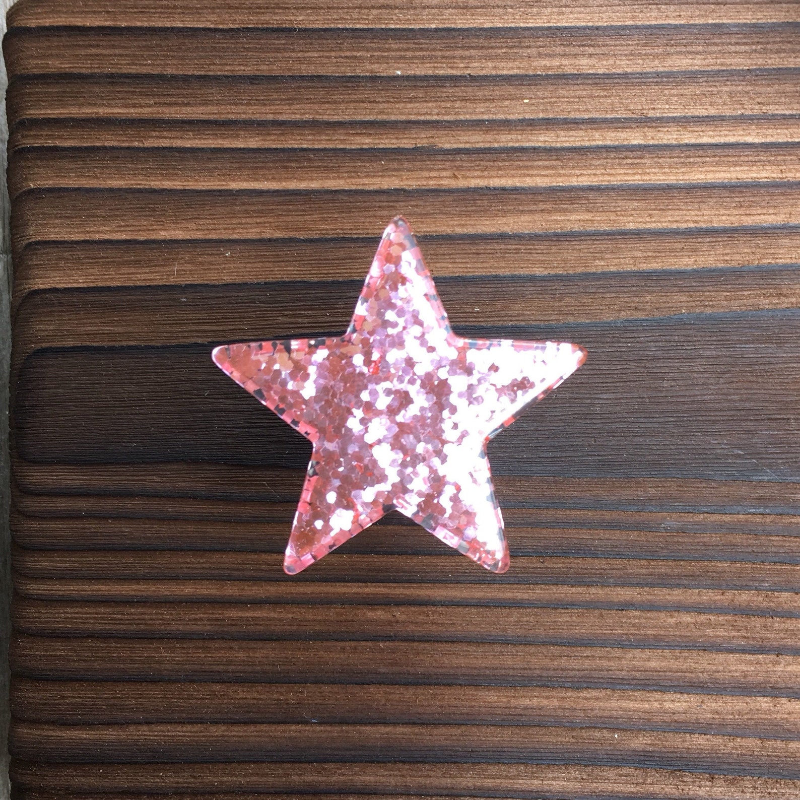 Pink Glitter Star Drawer Knob Knob Star Shaped Made Etsy