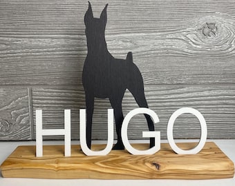 Personalized Doberman Name Sign - Custom Dog Standing Sign - Gift Doberman Owner - Pet Memorial