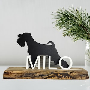 Personalized Dog Portrait Schnauzer Gift Dog Lover - Custom Dog Name Sign - 3D Statue Memorial Sign - Dog Art