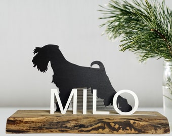 Personalized Dog Portrait Schnauzer Gift Dog Lover - Custom Dog Name Sign - 3D Statue Memorial Sign - Dog Art