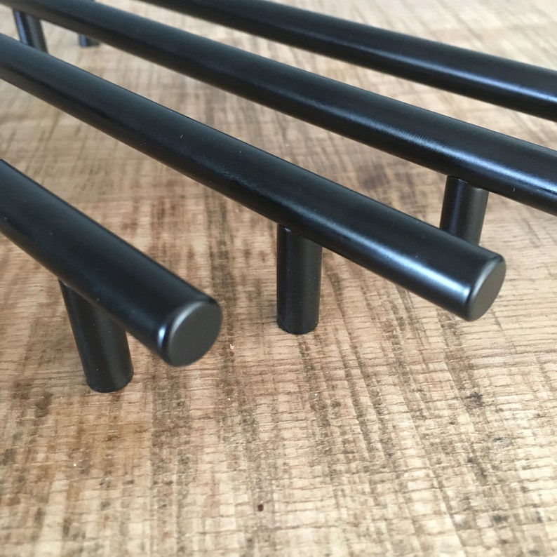 Modern Black Pulls Black Drawer Pulls Mid Century Etsy