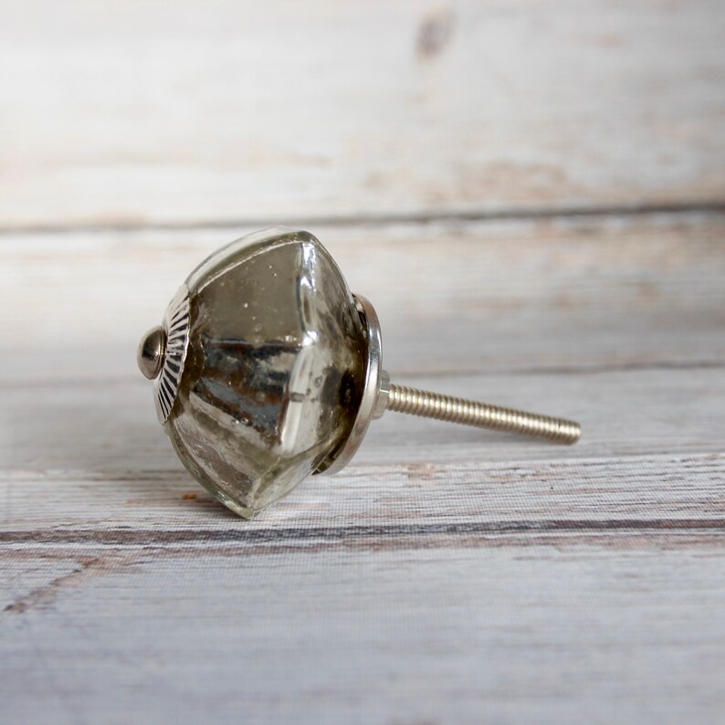 Silver Mercury Glass Drawer Knobs Mercury Glass Etsy