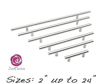 Modern Silver Drawer Pulls - Silver Drawer Pulls - Mid Century Modern Pulls - Silver Bar Pulls - Kitchen Pulls DP03
