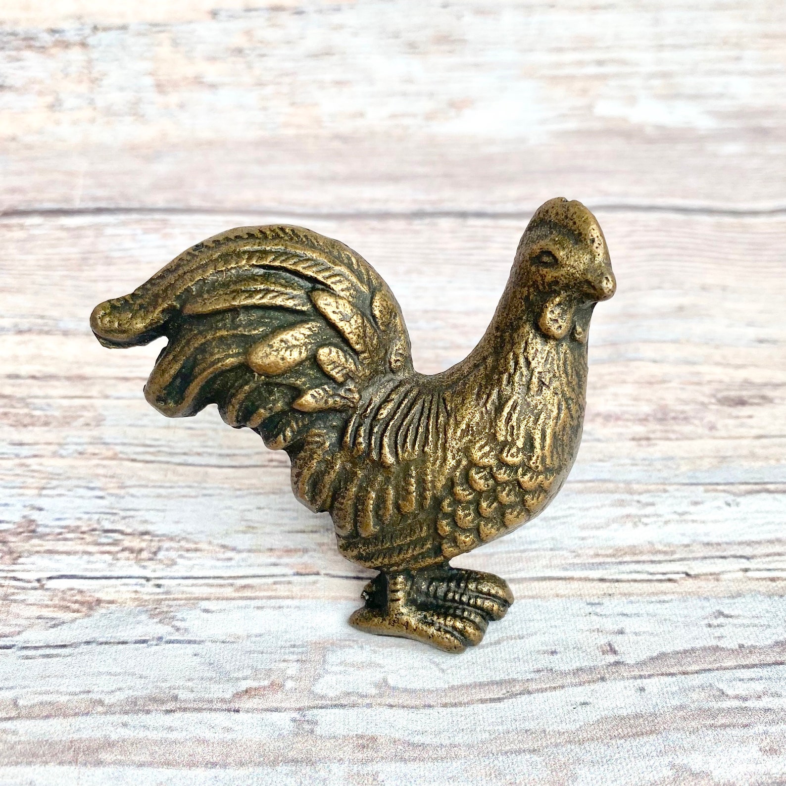 Rooster Drawer Knobs in Antique Brass for Farmhouse Decor Etsy