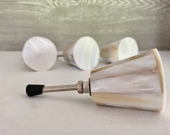 Mother of Pearl Knobs Cone Shape -  Set of 4 - CLEARANCE - White Pearl Knobs