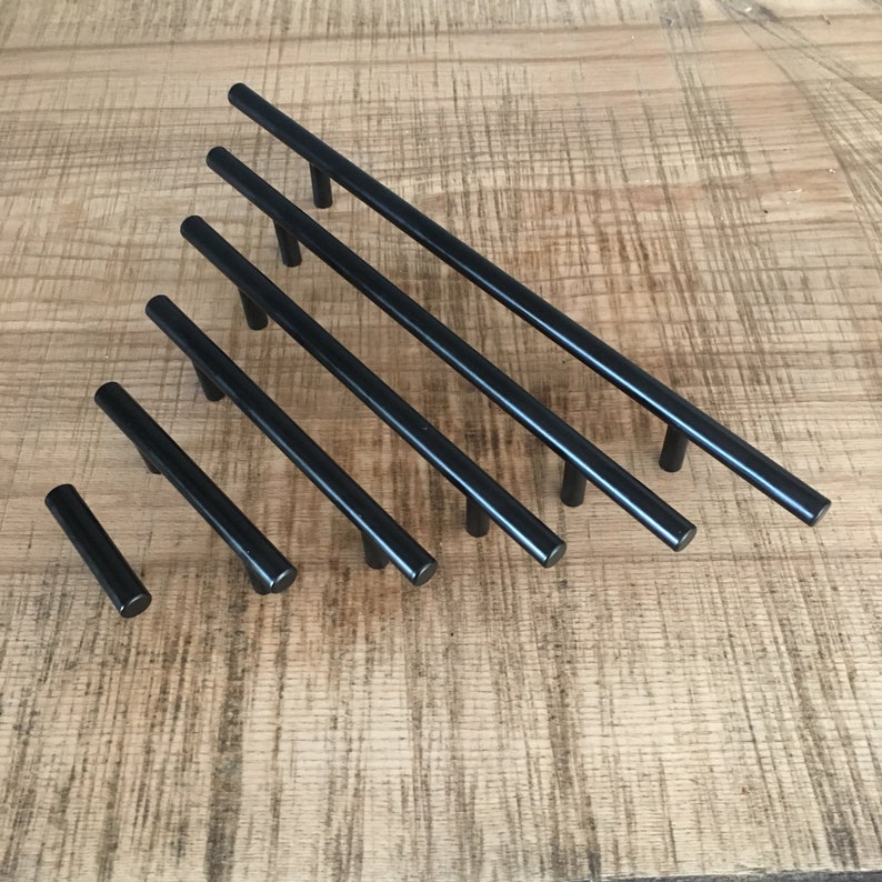 Modern Black Pulls Black Drawer Pulls Mid Century Etsy