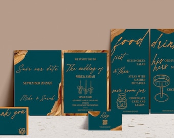 LUXE BRIDE | Wedding Template | Editable Wedding Stationery Set | Digital Download | Printable Wedding Invites | Customizable Set