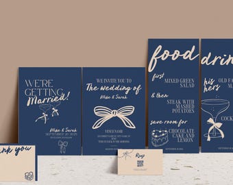 MODERN BRIDE | Wedding Template | Editable Wedding Stationery Set | Digital Download | Printable Wedding Invites | Customizable Set