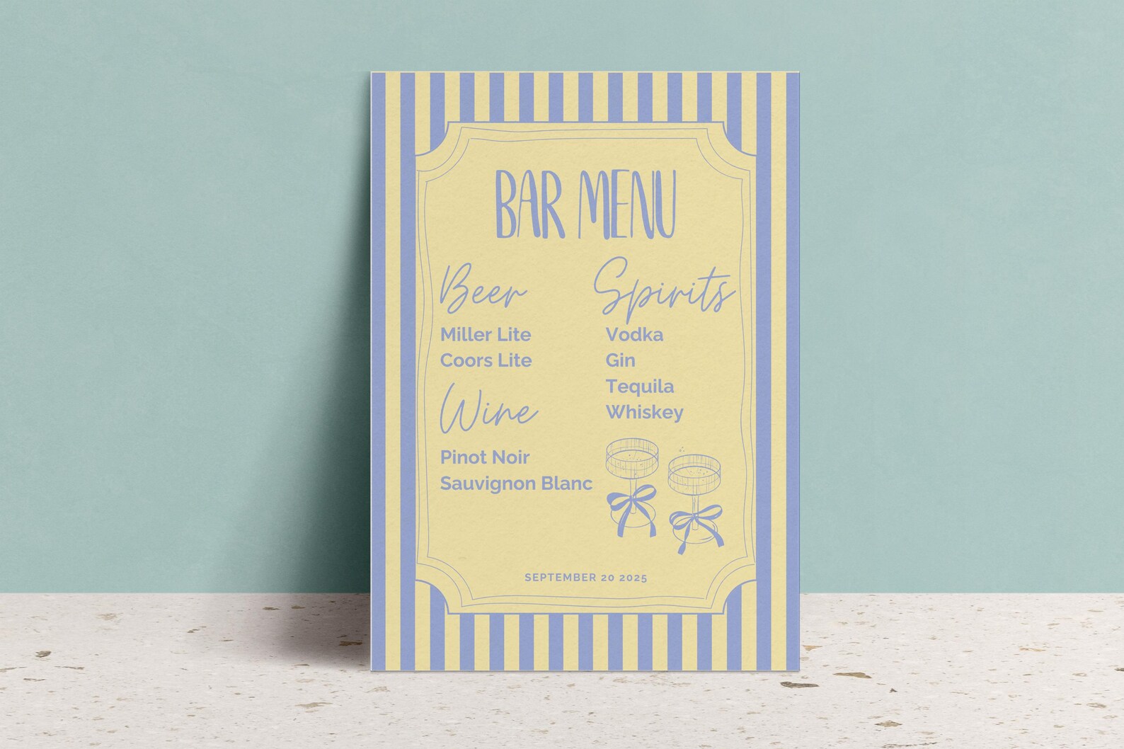 THE DRINK MENU | Wedding Template | Editable Wedding Bar Menu | Digital ...