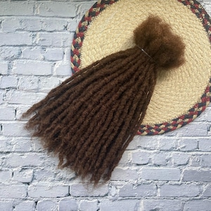 Medium Brown(#4) Natural Curly Tips Human Hair Textured Loc(Dreadlock) Extensions