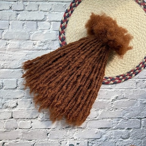 Camel Brown(#30) Natural Curly Tips Human Hair Textured Loc(Dreadlock) Extensions