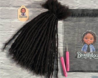 0.3cm,0.4cm loc Extension | Human Hair Dreadlock Extensions with Curly/Closed Tips